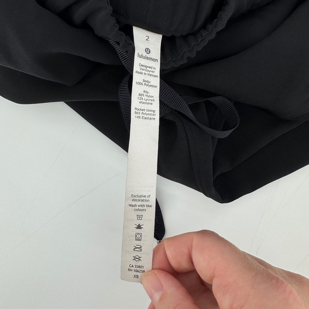 Lululemon Womens Black Joggers Sz 2 Ready To Rulu / Stretch High Rise Sweatpants - Picture 5 of 5